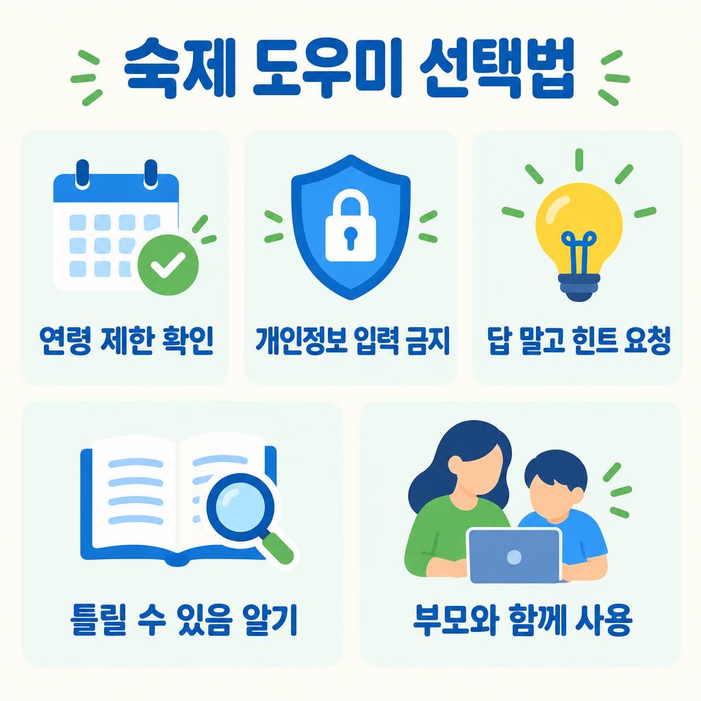 초등학생 AI 숙제 도우미 고르는 법, 부모 체크리스트