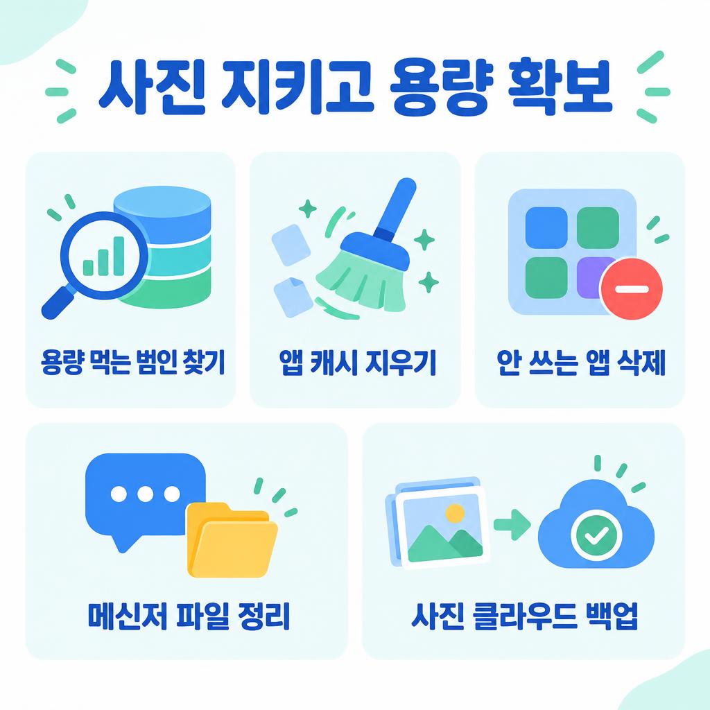 스마트폰 저장공간 부족 해결법 5가지, 사진 삭제 없이 용량 확보하기