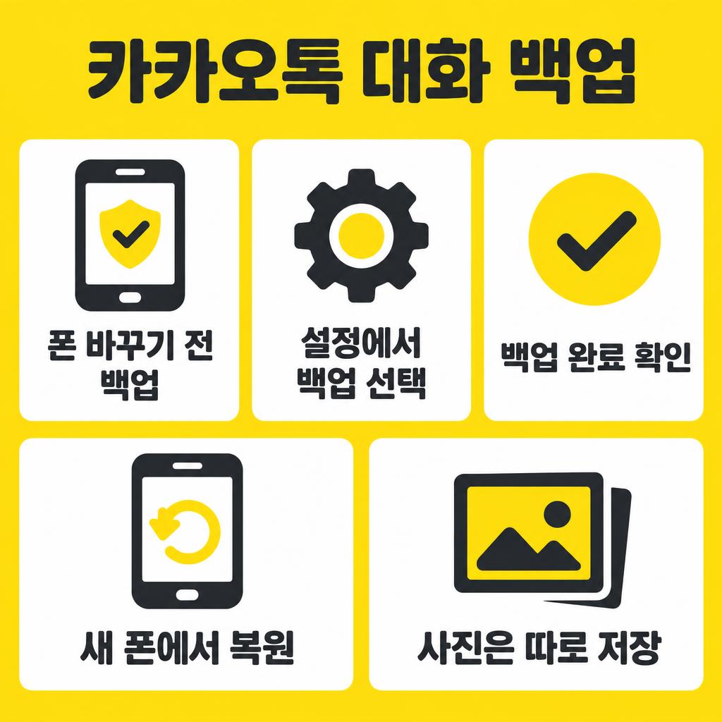 카카오톡 대화 백업 방법 3단계, 휴대폰 바꾸기 전 필수 확인