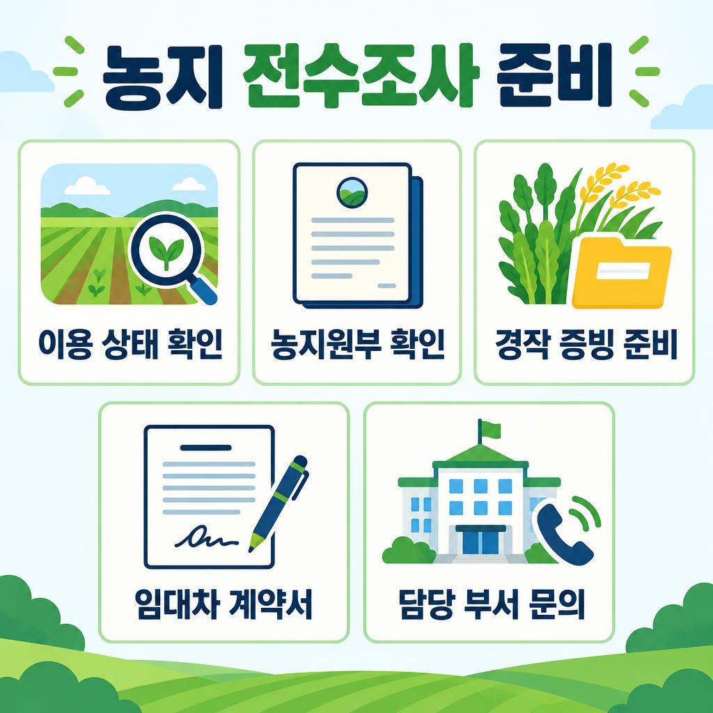 농지 전수조사 대상 3가지와 농지 소유자 준비서류 4단계