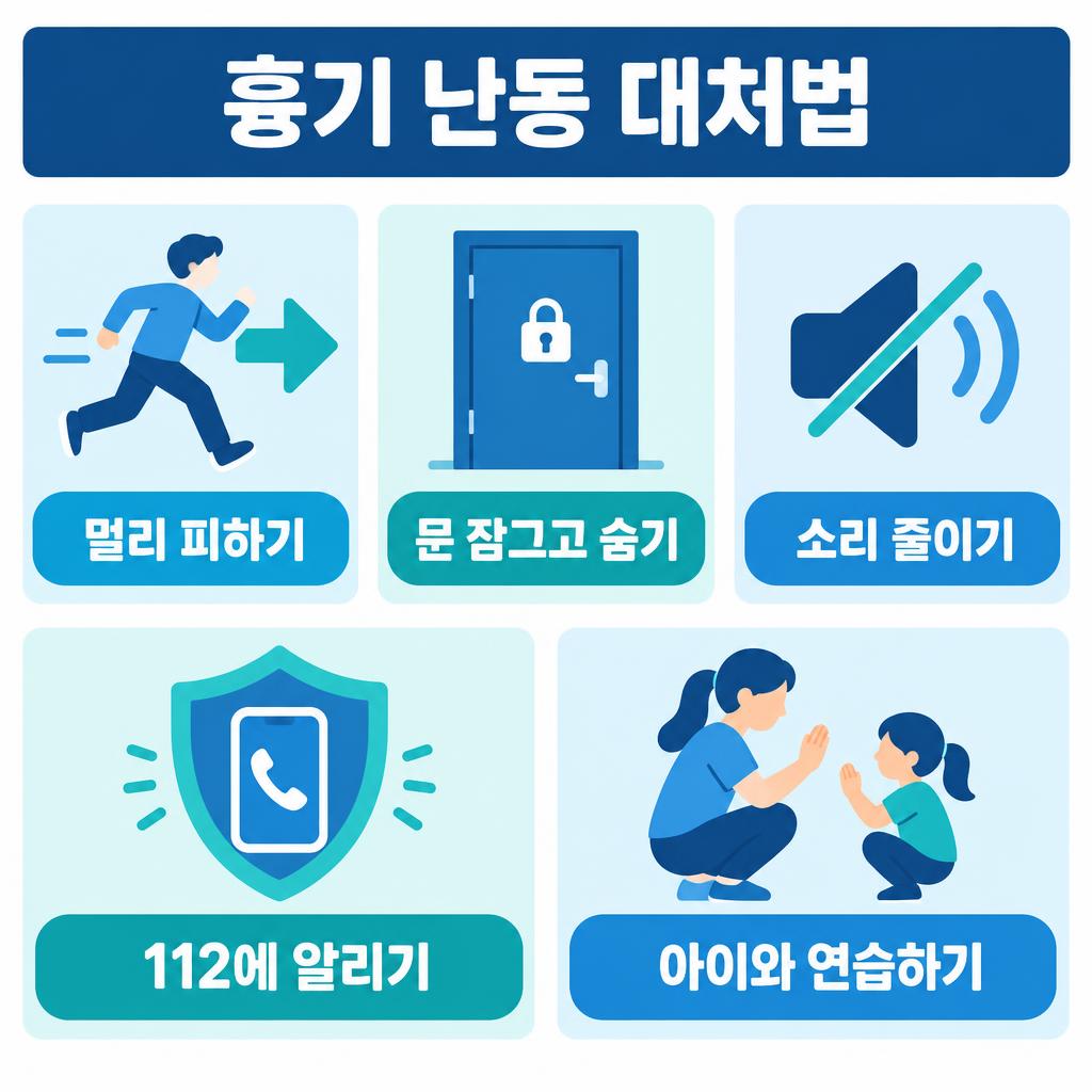 초등학생 흉기 난동 목격 대처법 5단계, 부모가 알려줄 행동 요령