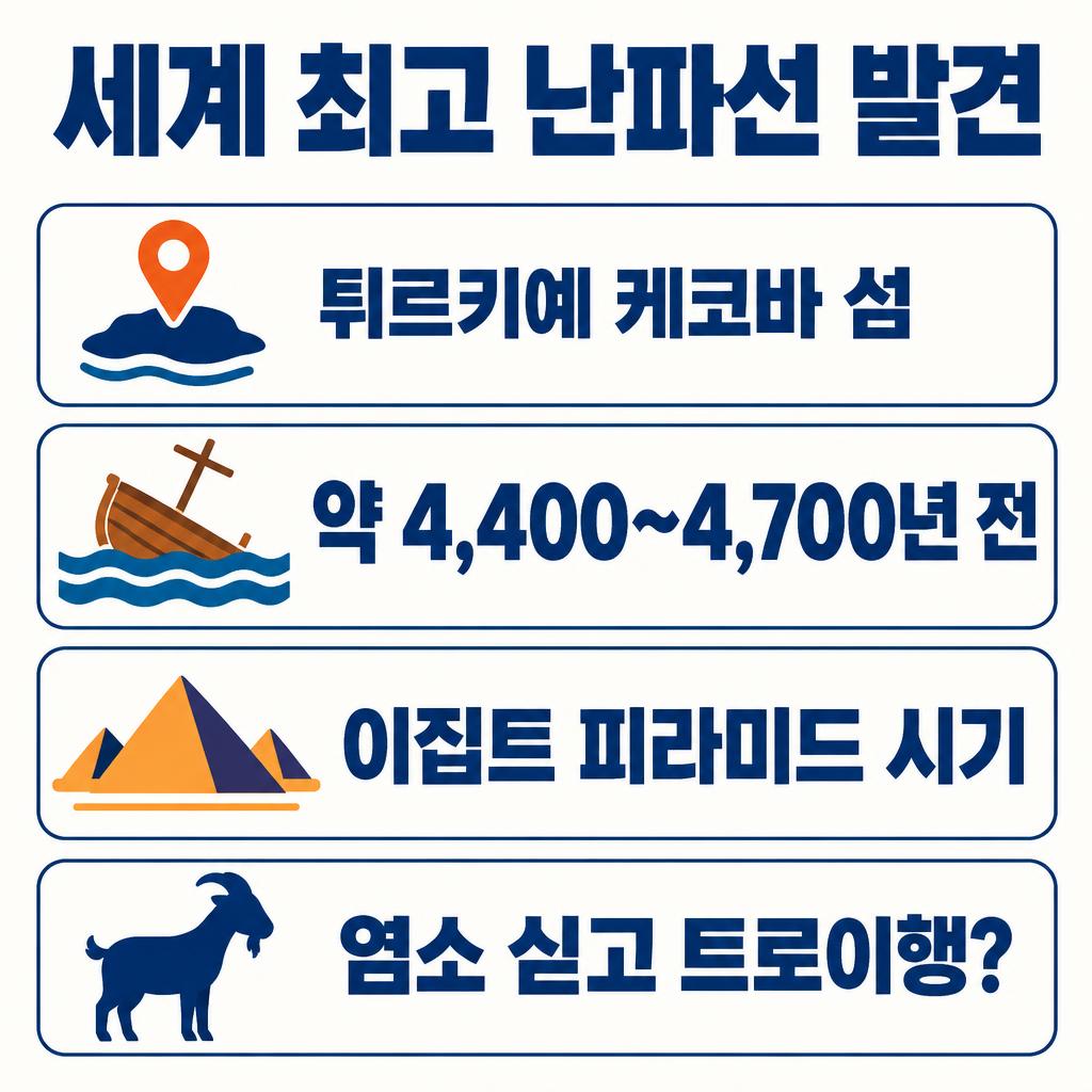 세계 최고 난파선 발견, 케코바 섬 앞바다 최대 4,700년 전 배