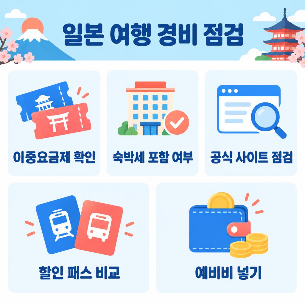 일본 여행 이중요금제 대비 3가지, 숙박세 경비 줄이는 법
