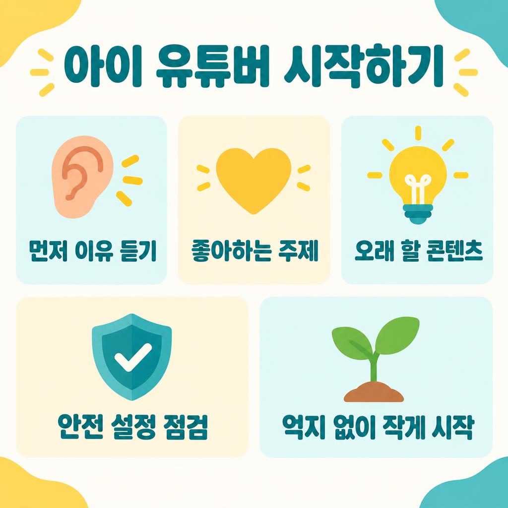 아이 유튜버 시작 전 부모 확인 5가지 인포그래픽