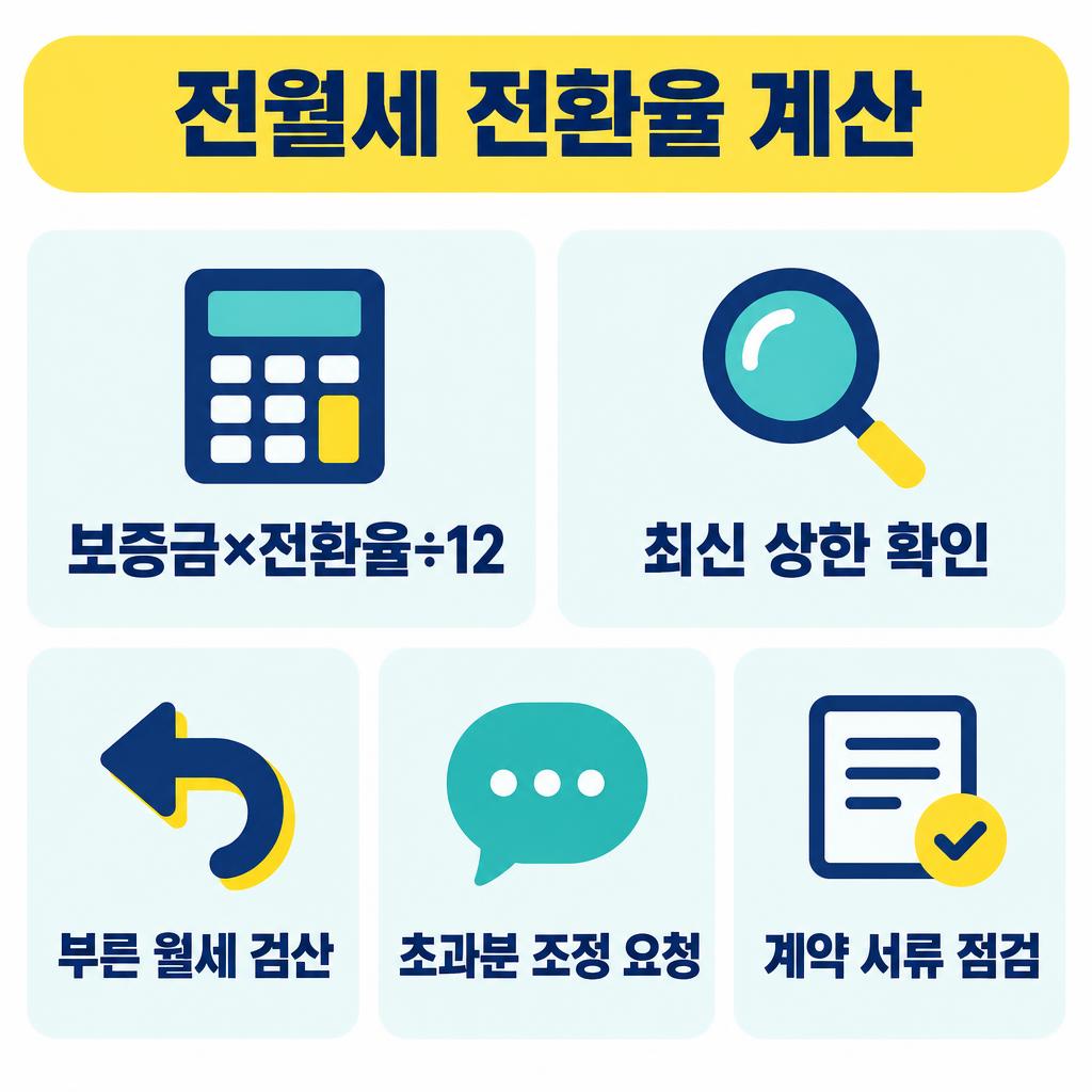 보증금을 월세로 바꾸는 전월세 전환율 계산법 인포그래픽