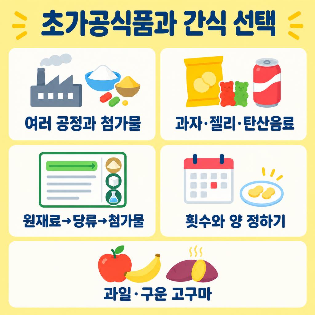 초가공식품 뜻과 성분표 보는 순서 인포그래픽