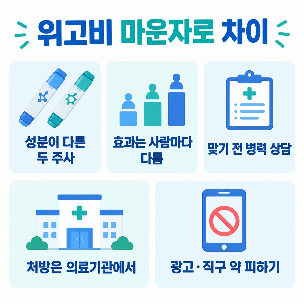 위고비와 마운자로 차이와 안전한 처방 기준 인포그래픽