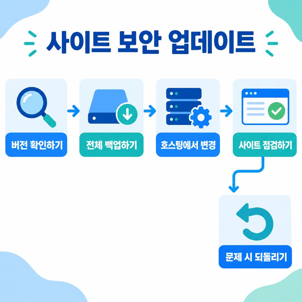 PHP 보안 업데이트 5단계 순서를 정리한 인포그래픽