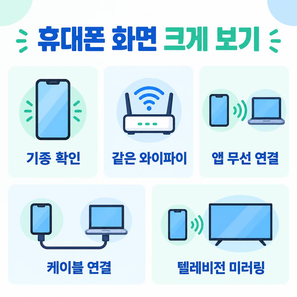 휴대폰 화면을 PC·TV로 보는 3가지 방법 인포그래픽