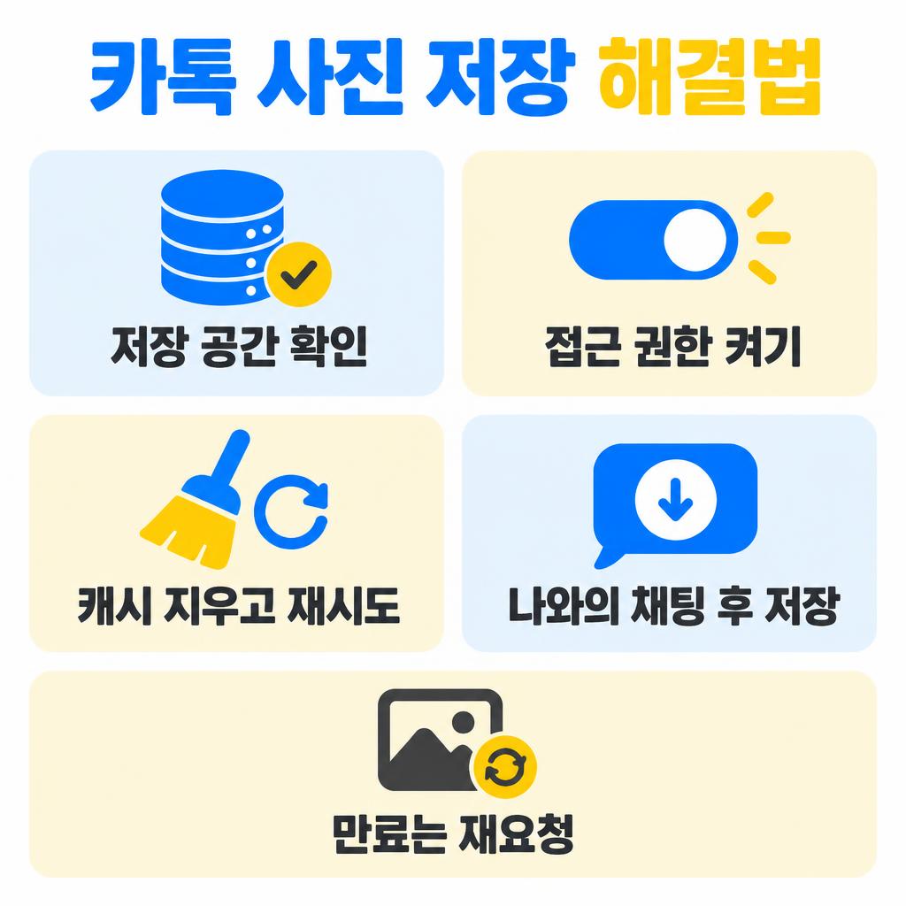 카톡 사진 저장 안 될 때 해결 4가지 인포그래픽