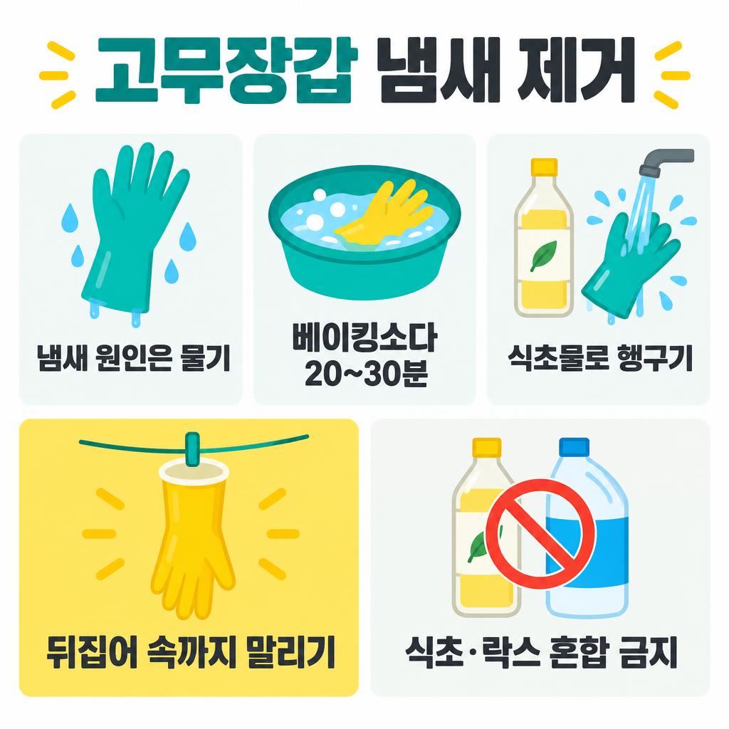 고무장갑 냄새 제거 3가지 방법 인포그래픽
