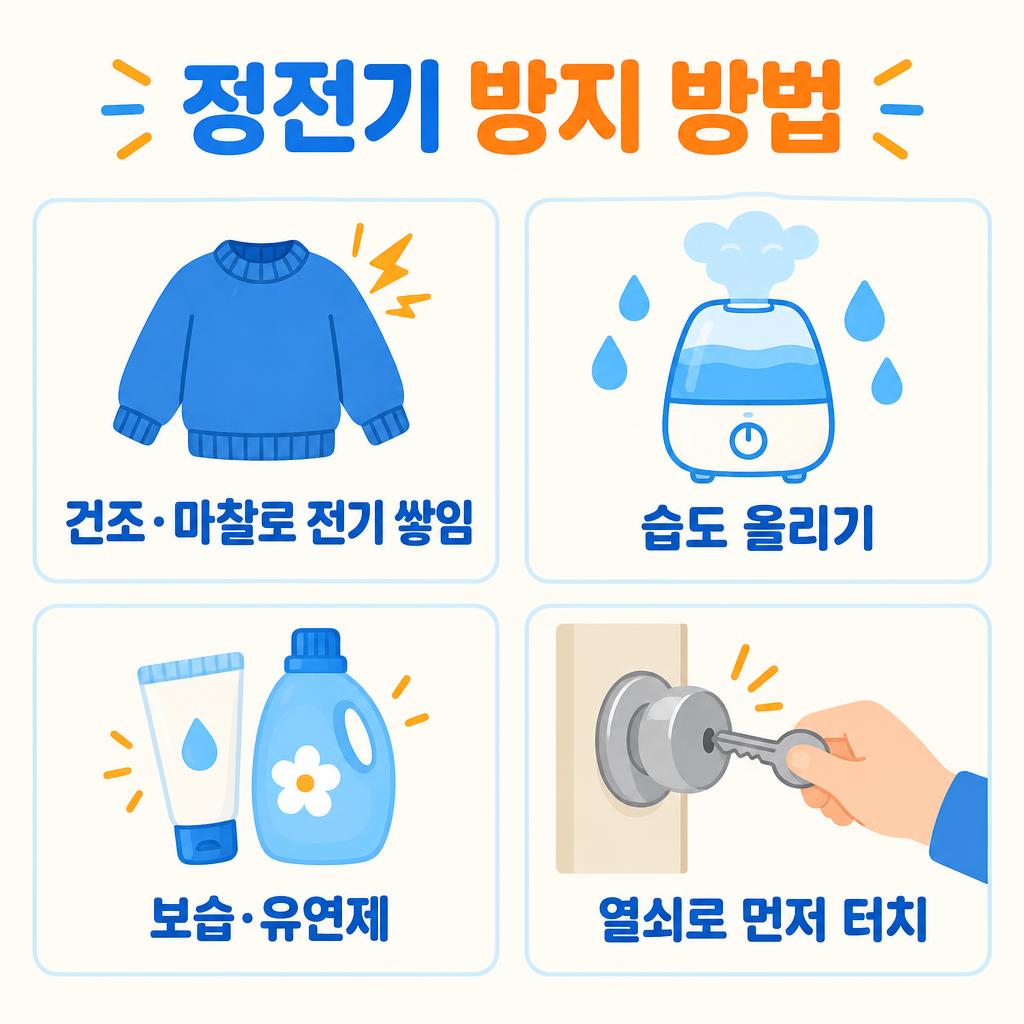 정전기 방지 방법 3가지 인포그래픽