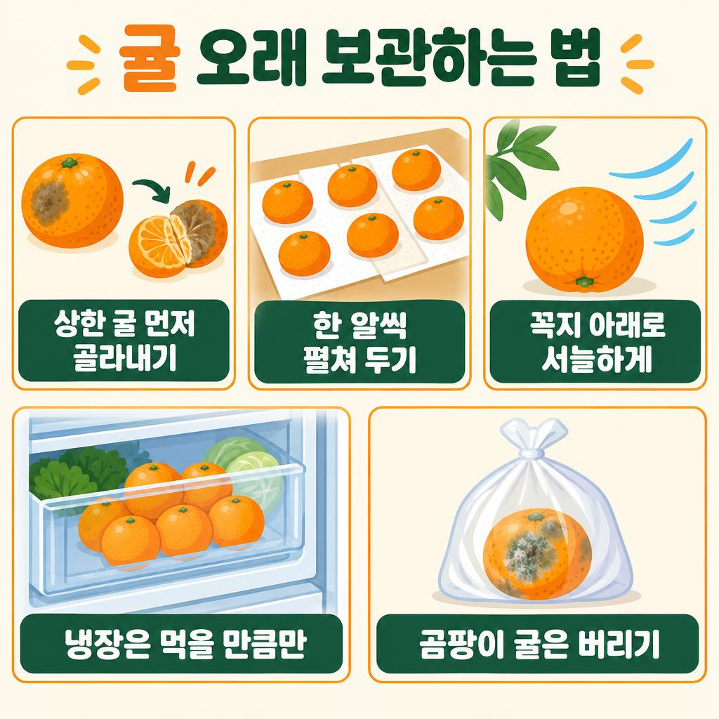 귤 오래 보관하는 4가지 방법 인포그래픽